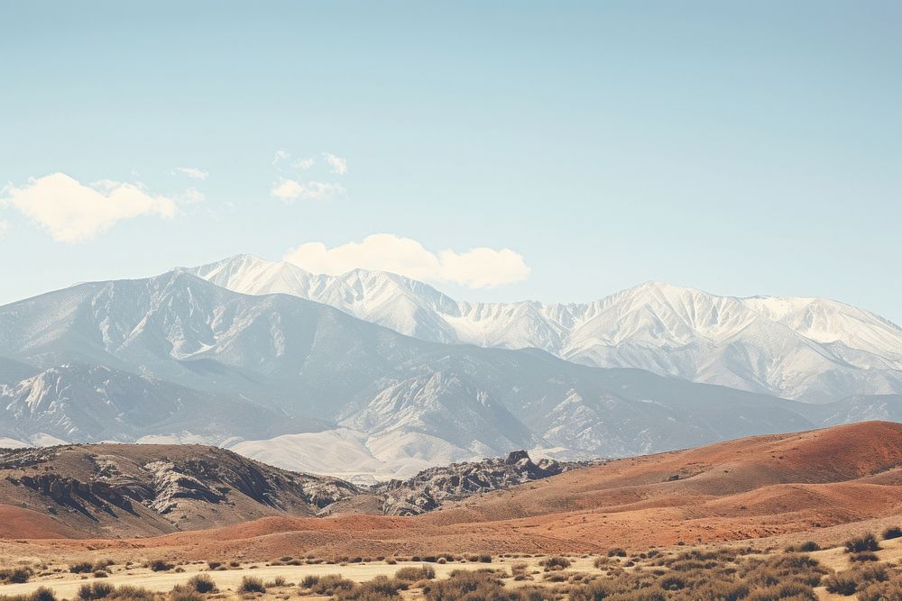 Scenic view of the Sierra Nevada landscape mountain outdoors. AI generated Image by rawpixel.