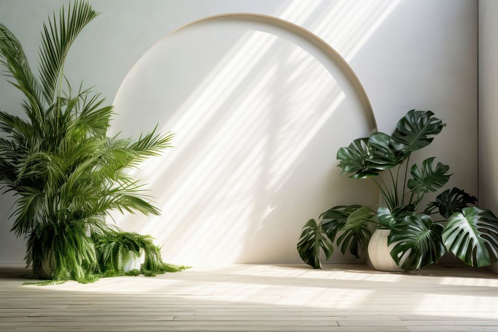 A border of palm leaves around the edge architecture plant green. AI generated Image by rawpixel.