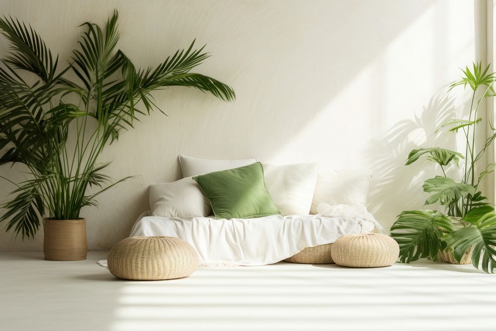 A border of palm leaves around the edge furniture cushion pillow