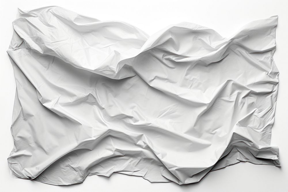 The crumpled sheet of vintage paper isolated on a white background backgrounds monochrome wrinkled. AI generated Image by…
