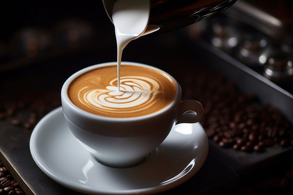Barista coffee pouring drink. AI generated Image by rawpixel.