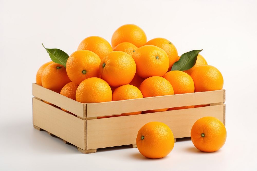Orange fruits in a box grapefruit plant food. AI generated Image by rawpixel.