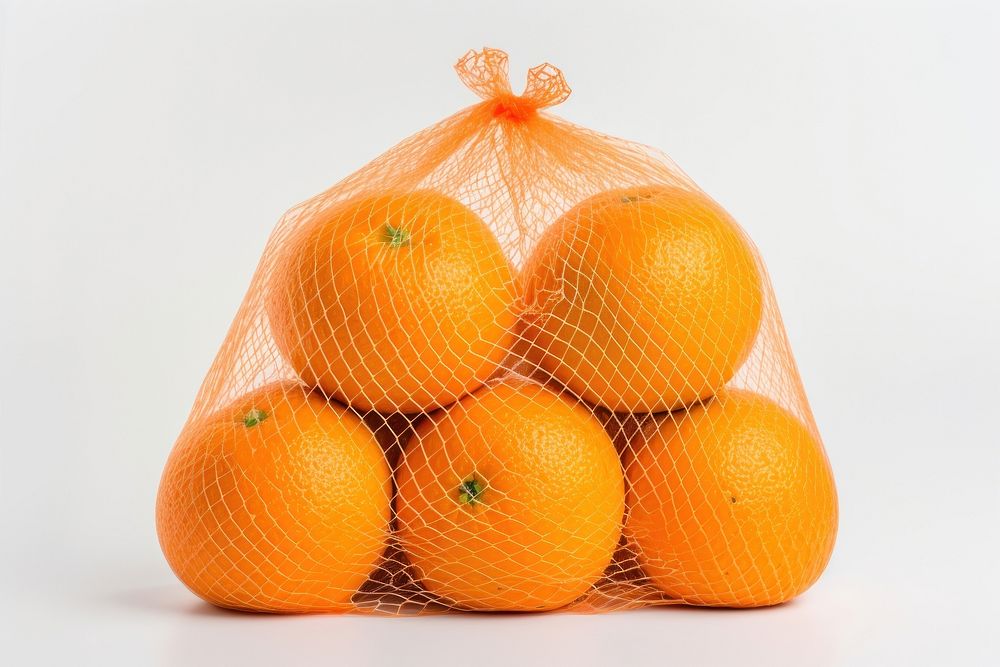 Oranges in plastic mesh sacks grapefruit plant food. AI generated Image by rawpixel.