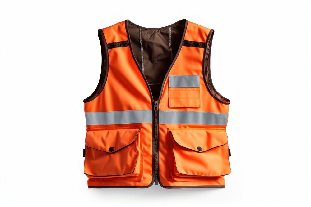 Safety vest white background firefighter protection. AI generated Image by rawpixel.