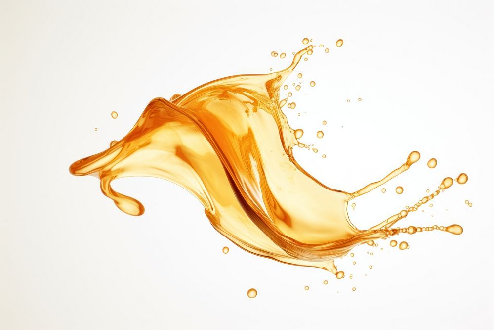 Realistic wide Golden water splash white background refreshment simplicity. AI generated Image by rawpixel.