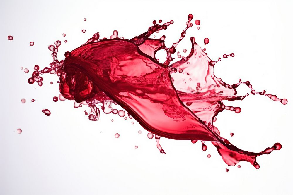 Realistic wide red color wine water splash white background refreshment splattered. AI generated Image by rawpixel.
