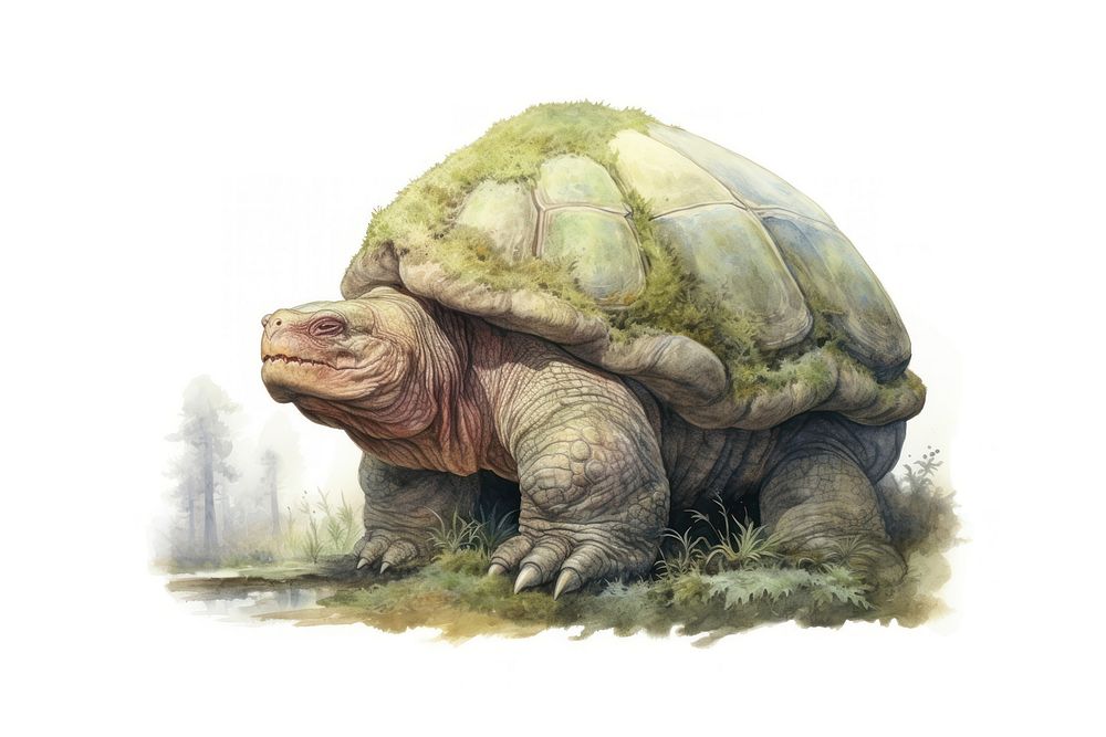 Big old giant mossy turtle reptile animal wildlife. AI generated Image by rawpixel.