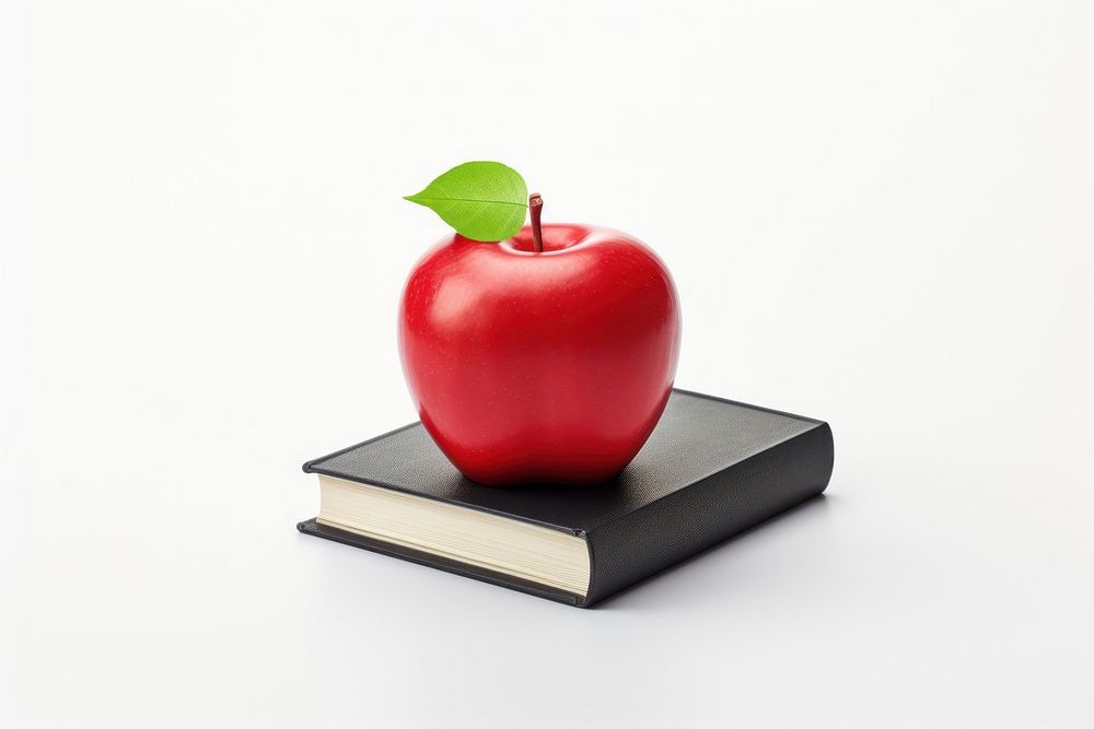 Apple on book publication fruit plant. AI generated Image by rawpixel.