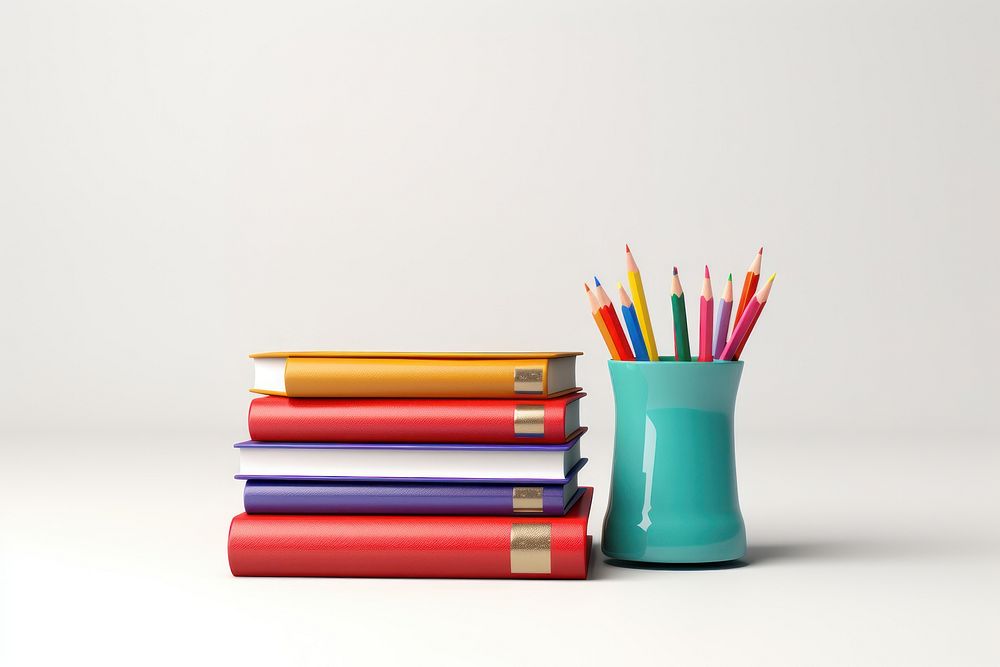 School cag and books pencil rubber white background. AI generated Image by rawpixel.