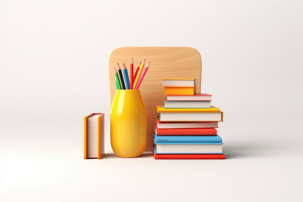 School cag and books publication furniture pencil. AI generated Image by rawpixel.