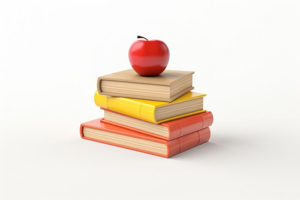 School cag and books publication apple fruit. AI generated Image by rawpixel.