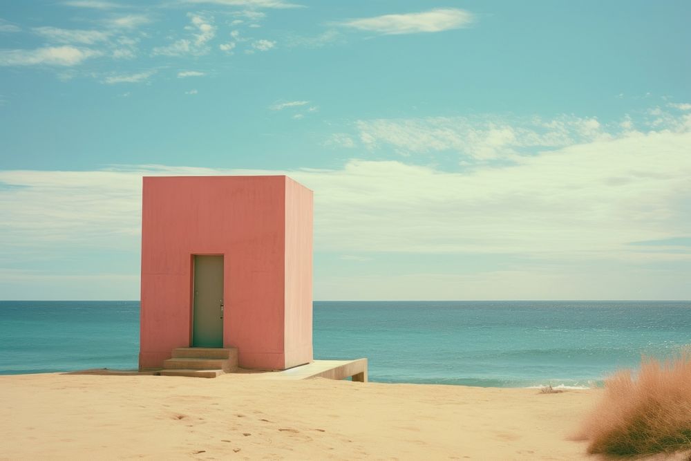 Aesthetic beach architecture landscape building. AI generated Image by rawpixel.