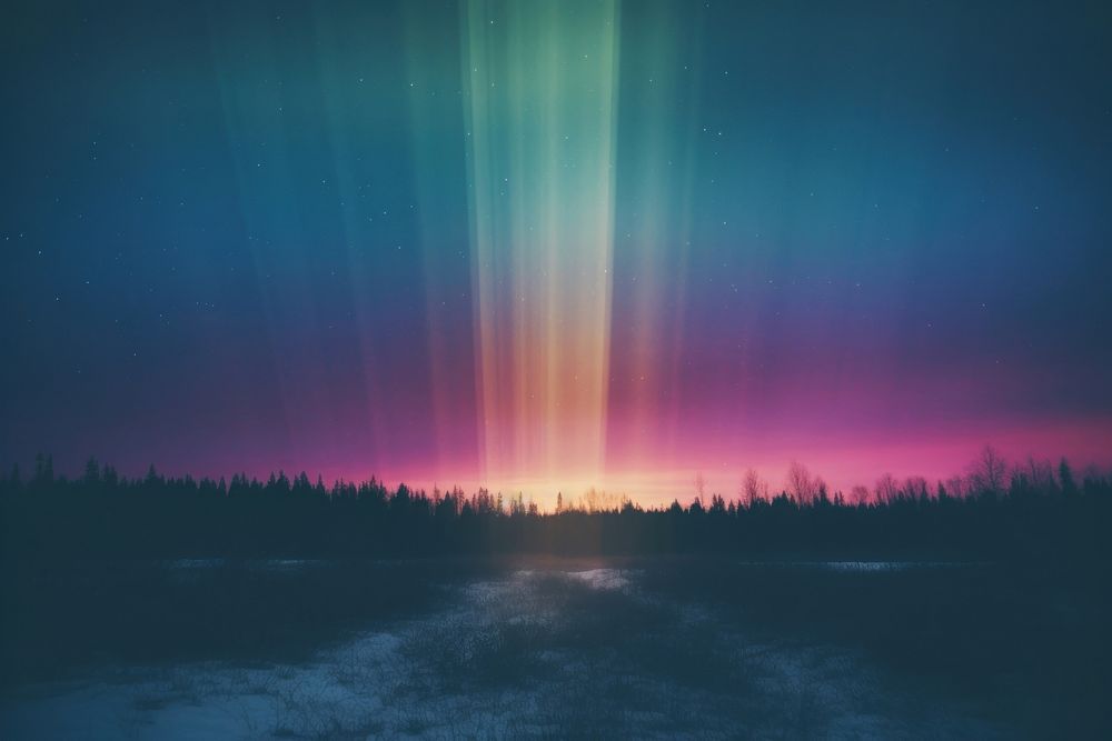 Aesthetic aurora landscape outdoors nature. AI generated Image by rawpixel.