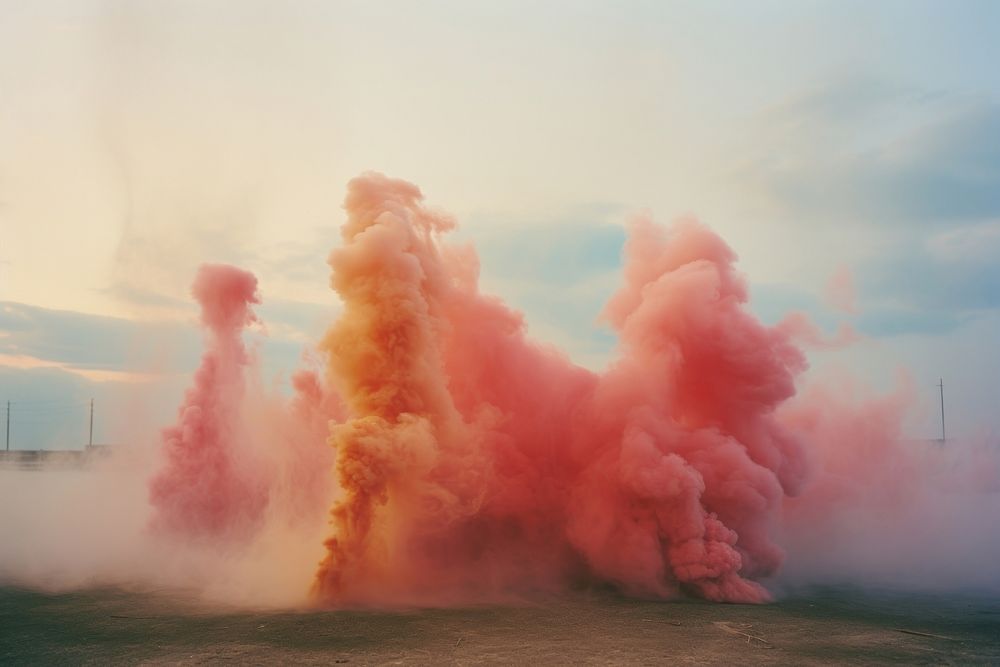 Aesthetic smoke explosion red exploding. AI generated Image by rawpixel.