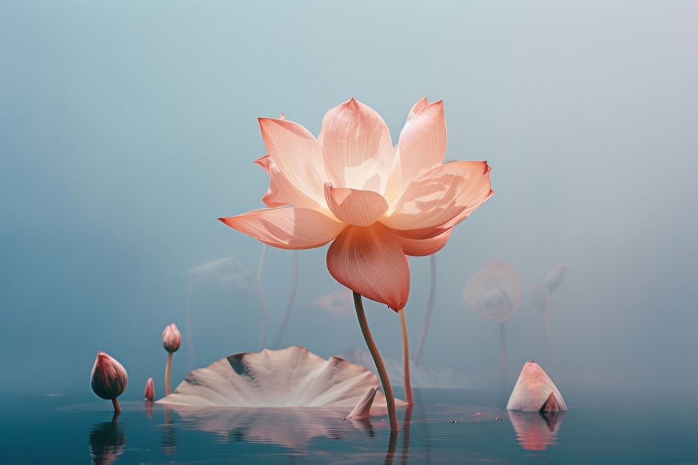 Aesthetic lotus outdoors flower petal. AI generated Image by rawpixel.