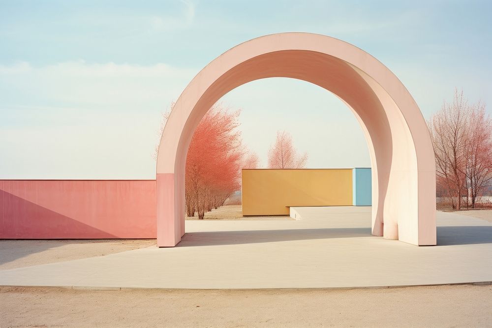 Aesthetic park architecture outdoors sunlight. AI generated Image by rawpixel.