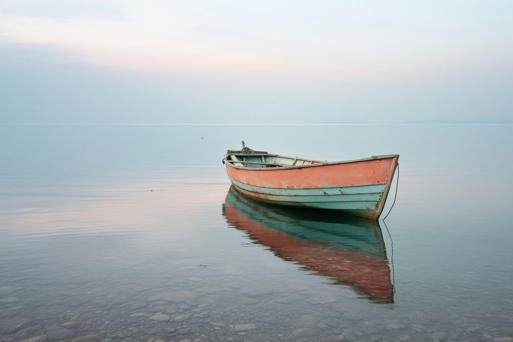 Aesthetic boat watercraft outdoors horizon. AI generated Image by rawpixel.