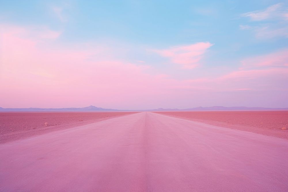 Aesthetic road landscape outdoors horizon. AI generated Image by rawpixel.