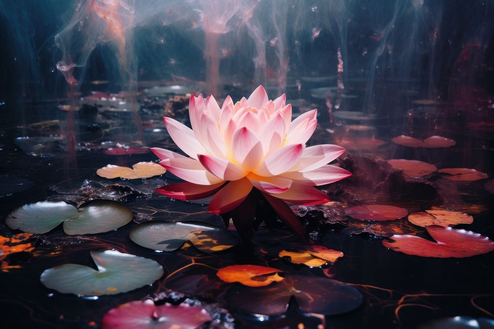 Aesthetic lotus outdoors nature flower. AI generated Image by rawpixel.