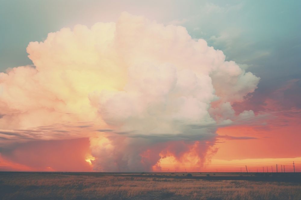 Aesthetic sky landscape explosion outdoors. AI generated Image by rawpixel.