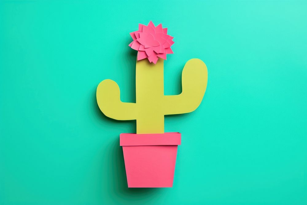 Cactus art plant text. AI generated Image by rawpixel.