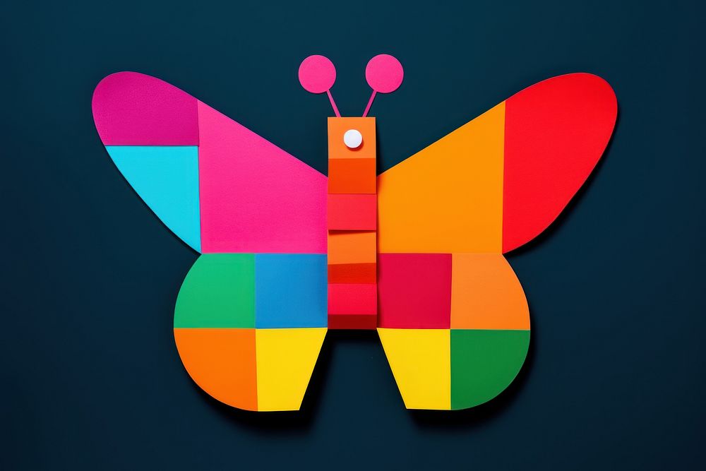 A cute butterfly insect art black background. AI generated Image by rawpixel.