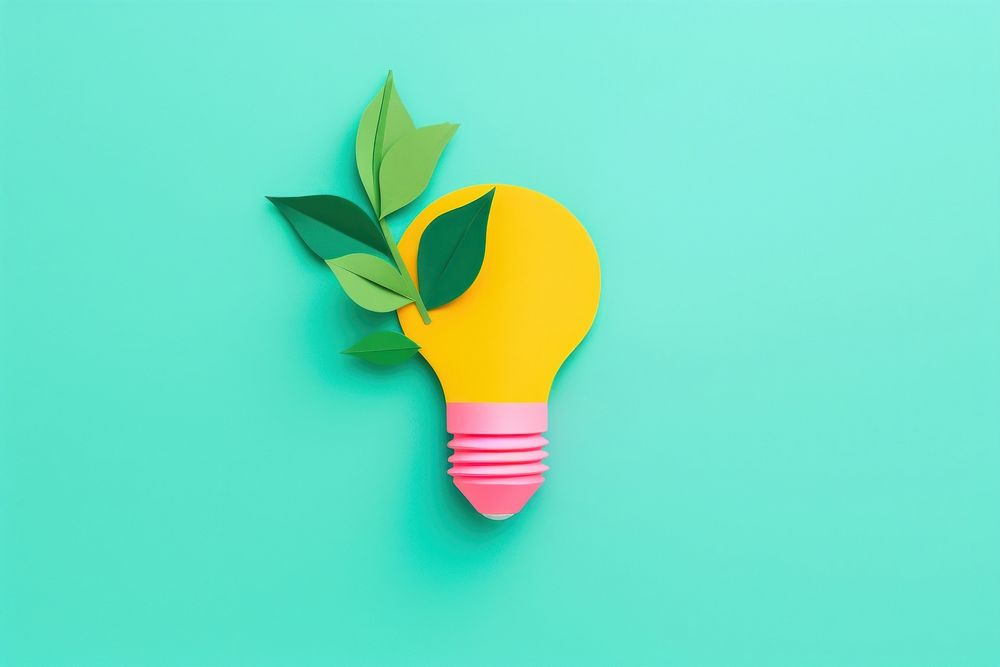 Light bulb with green plant lightbulb electricity innovation. AI generated Image by rawpixel.