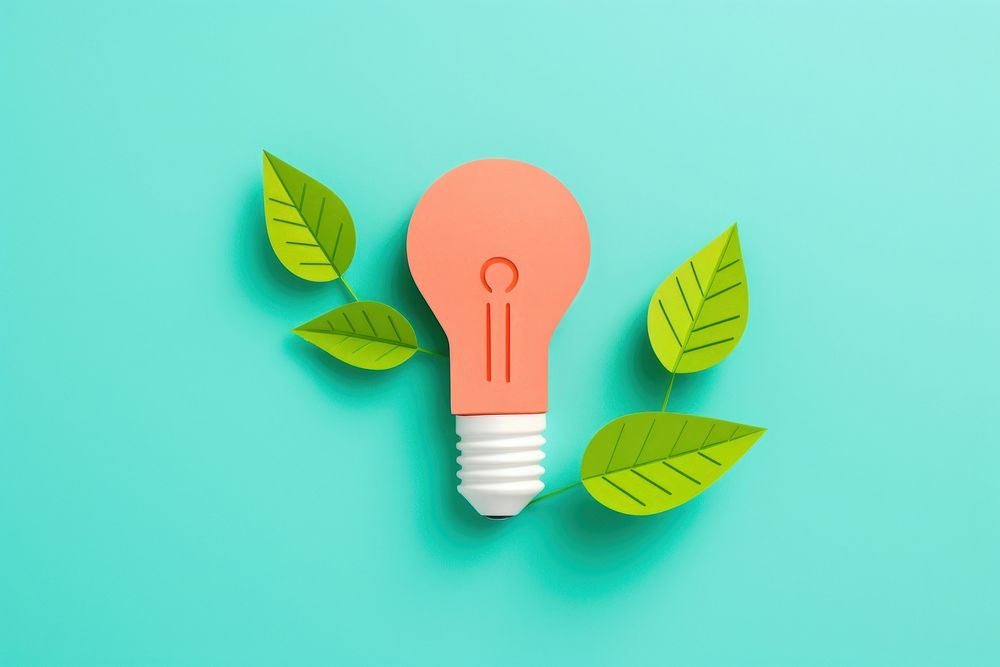 Light bulb with green plant lightbulb leaf electricity. AI generated Image by rawpixel.