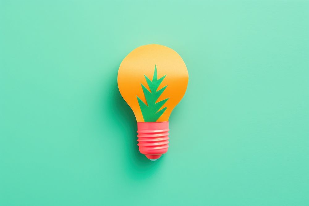 Light bulb with green plant lightbulb electricity illuminated. AI generated Image by rawpixel.