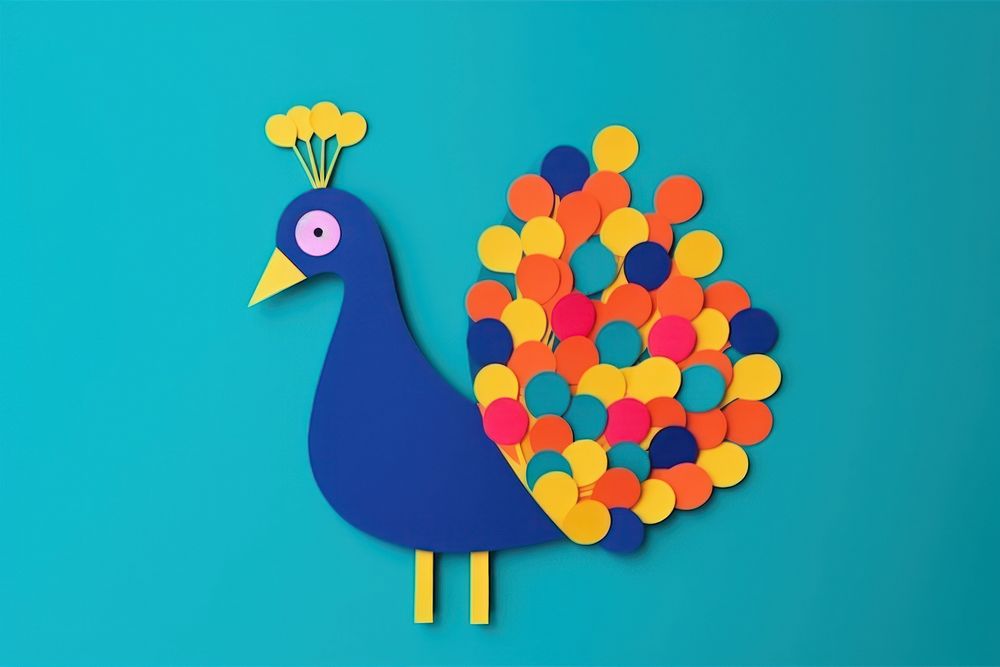 Peacock art blue bird. AI generated Image by rawpixel.