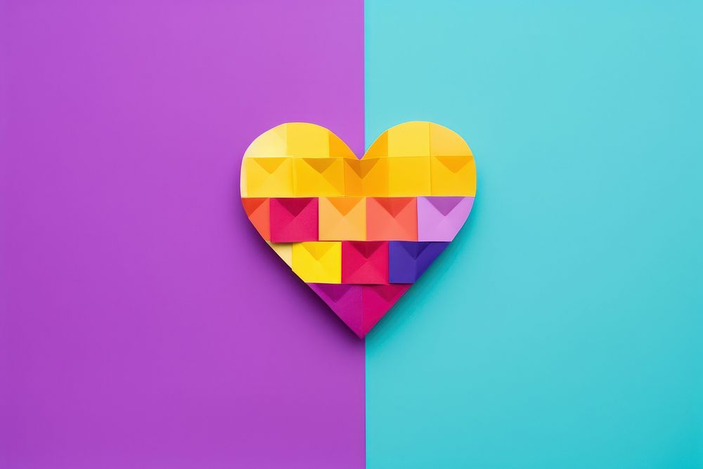 Rainbow heart backgrounds purple creativity. AI generated Image by rawpixel.