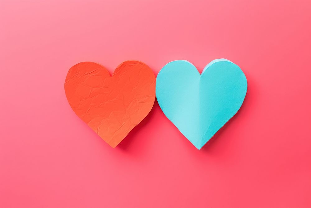 Two heart red celebration creativity. AI generated Image by rawpixel.