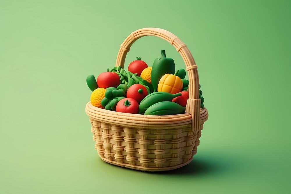 Basket vegetable plant food. AI generated Image by rawpixel.