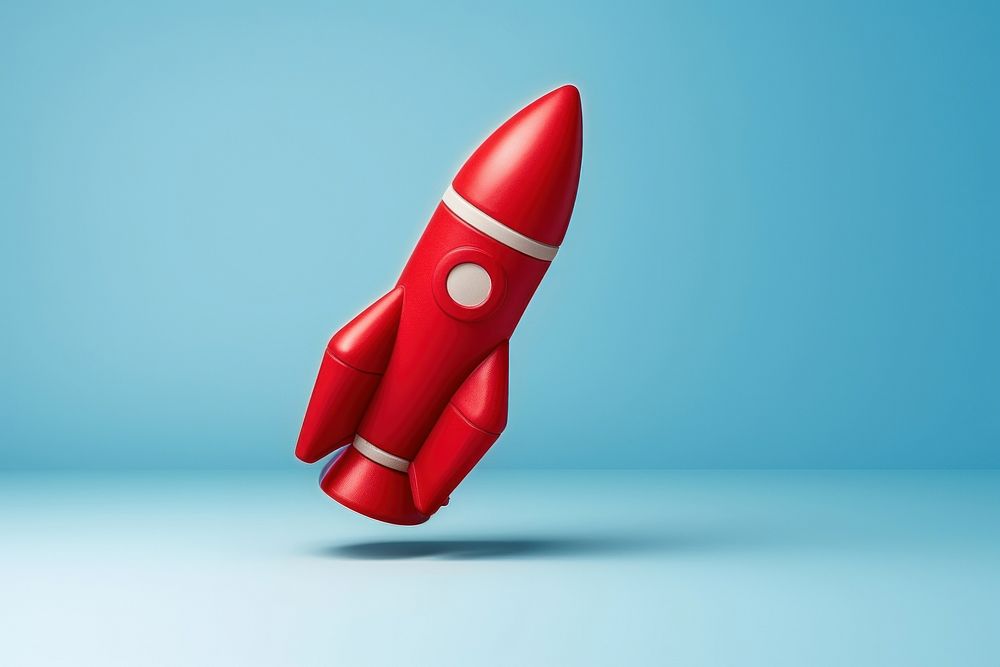 Red rocket spacecraft technology ammunition. AI generated Image by rawpixel.