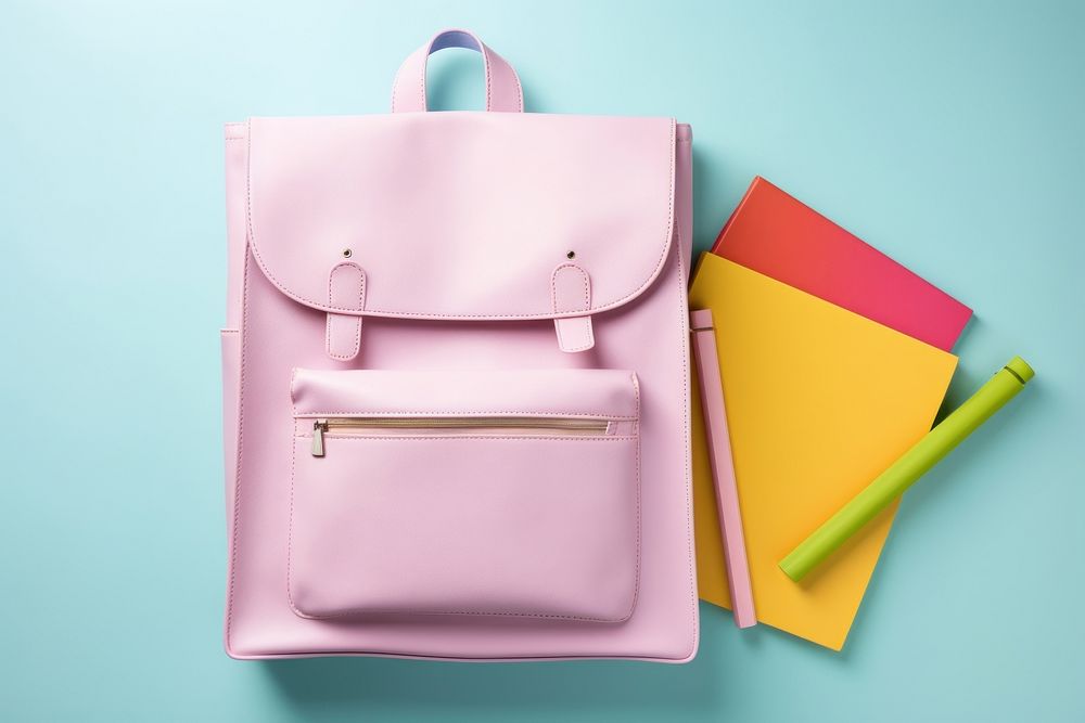 Student bag and book backpack handbag accessories. AI generated Image by rawpixel.