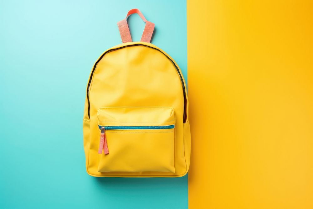 Student bagpack backpack handbag yellow. AI generated Image by rawpixel.