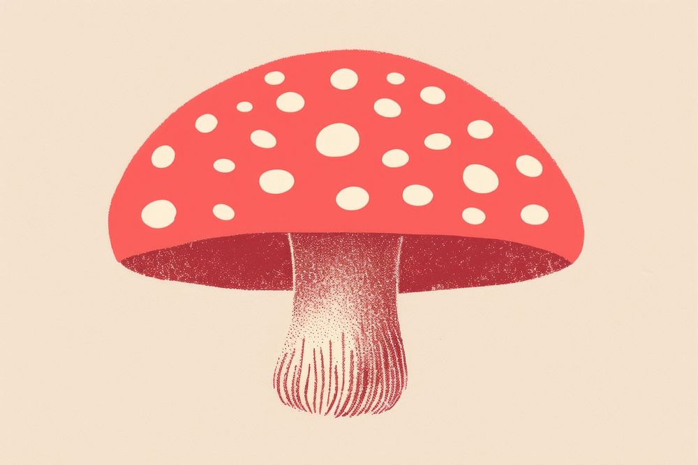Red mushroom agaric fungus plant. AI generated Image by rawpixel.
