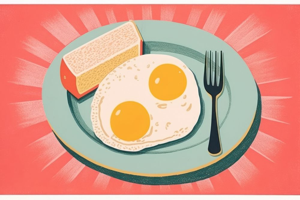 Breakfast plate food fork. AI generated Image by rawpixel.