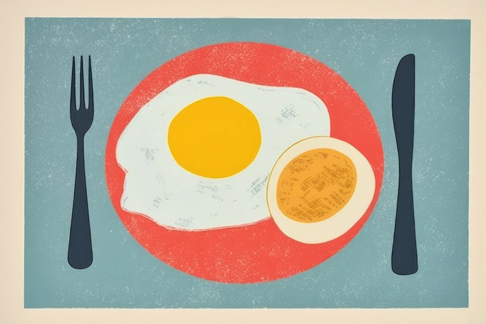 Breakfast fork food egg. AI generated Image by rawpixel.