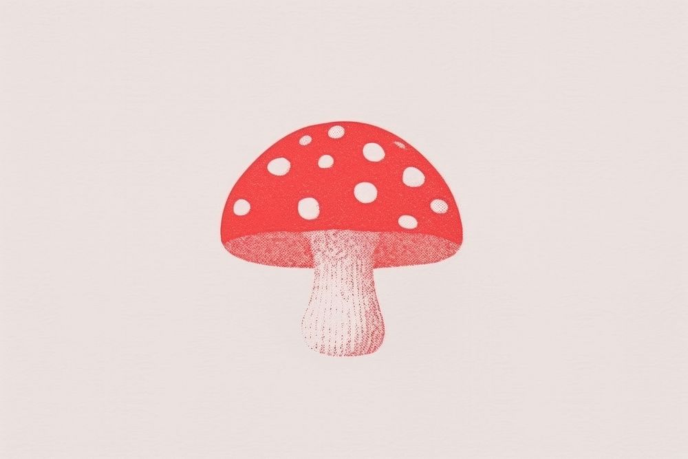 Red mushroom fungus agaric plant. AI generated Image by rawpixel.