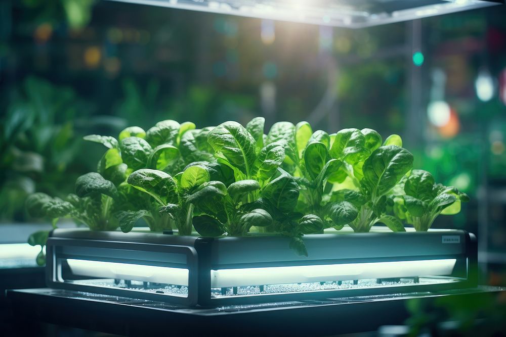 Hydroponics smart farm vegetable plant food. AI generated Image by rawpixel.
