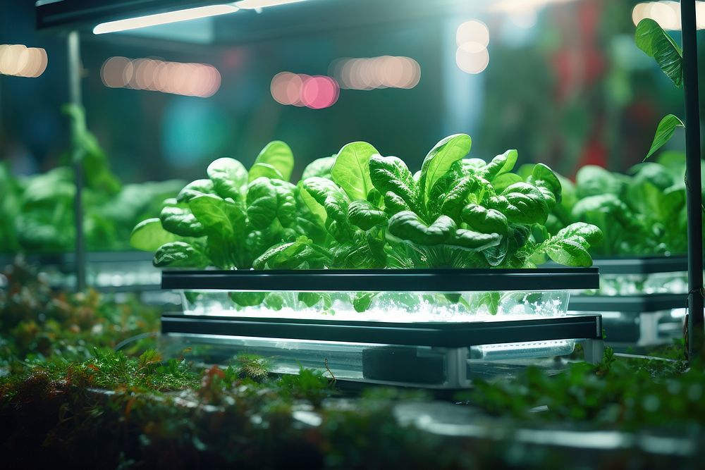 Hydroponics smart farm vegetable plant food. AI generated Image by rawpixel.