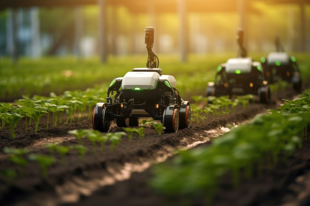 Robofarming agriculture outdoors vehicle. AI generated Image by rawpixel.