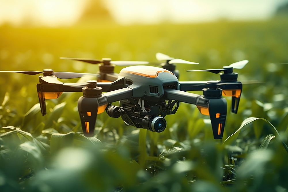 Agriculture drone agriculture helicopter aircraft. AI generated Image by rawpixel.