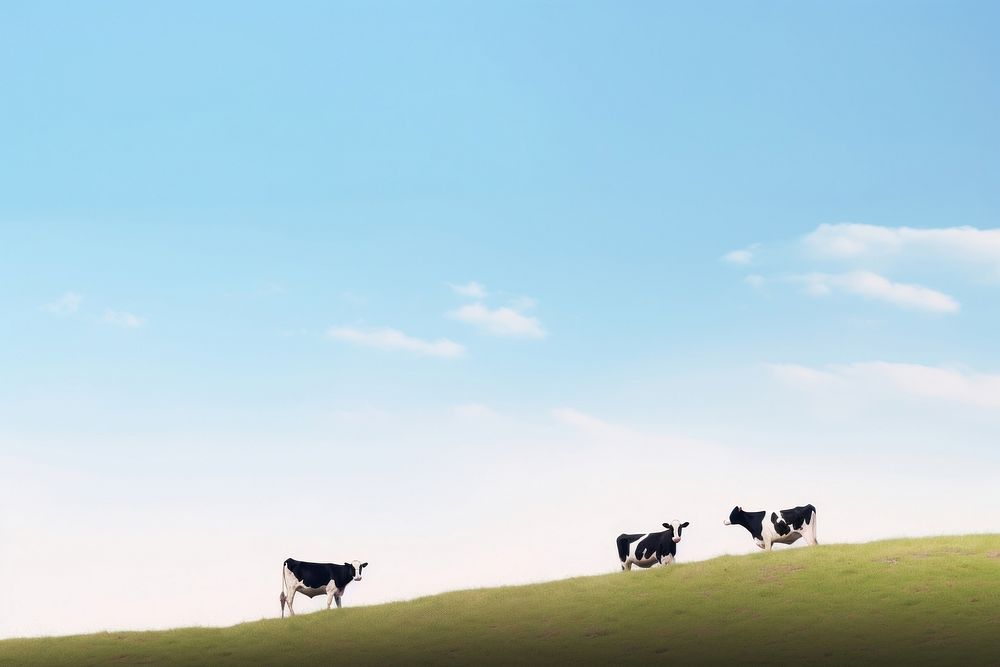 Cow landscape livestock outdoors. AI generated Image by rawpixel.