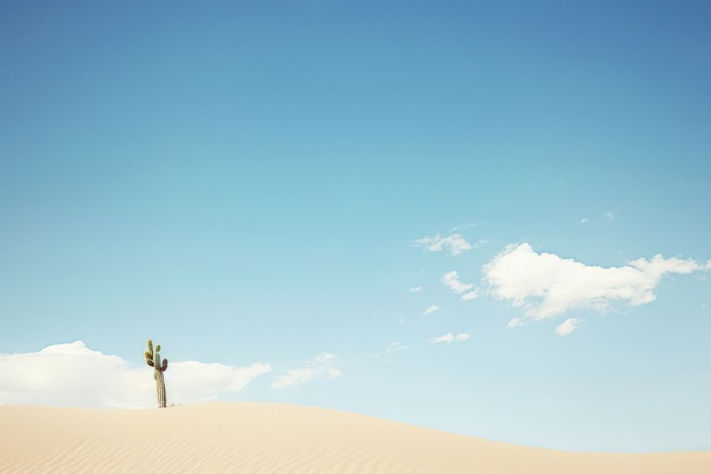 Dune and cactus sky landscape outdoors. AI generated Image by rawpixel.