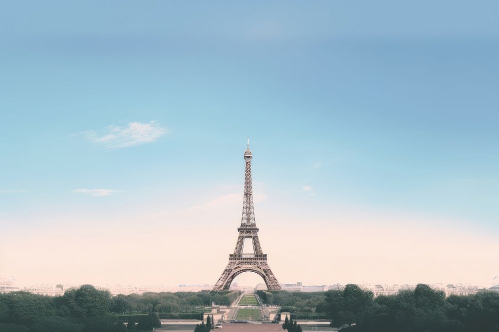 Eiffel tower architecture landscape building. AI generated Image by rawpixel.