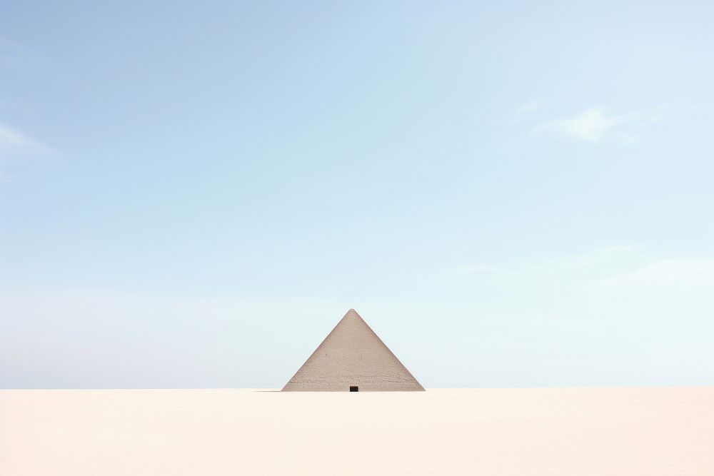 Pyramid on desert sky architecture outdoors. AI generated Image by rawpixel.