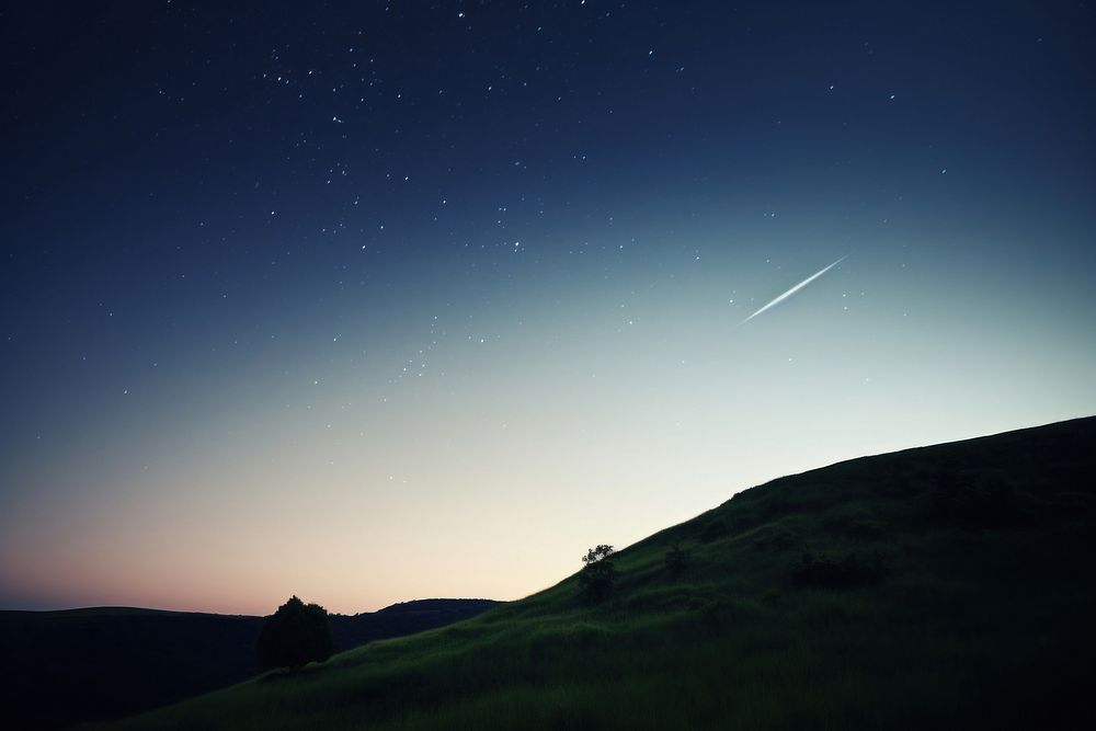 Shooting star hill landscape night | Premium Photo - rawpixel