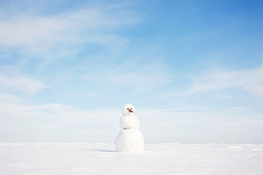 Snow man sky landscape outdoors. AI generated Image by rawpixel.